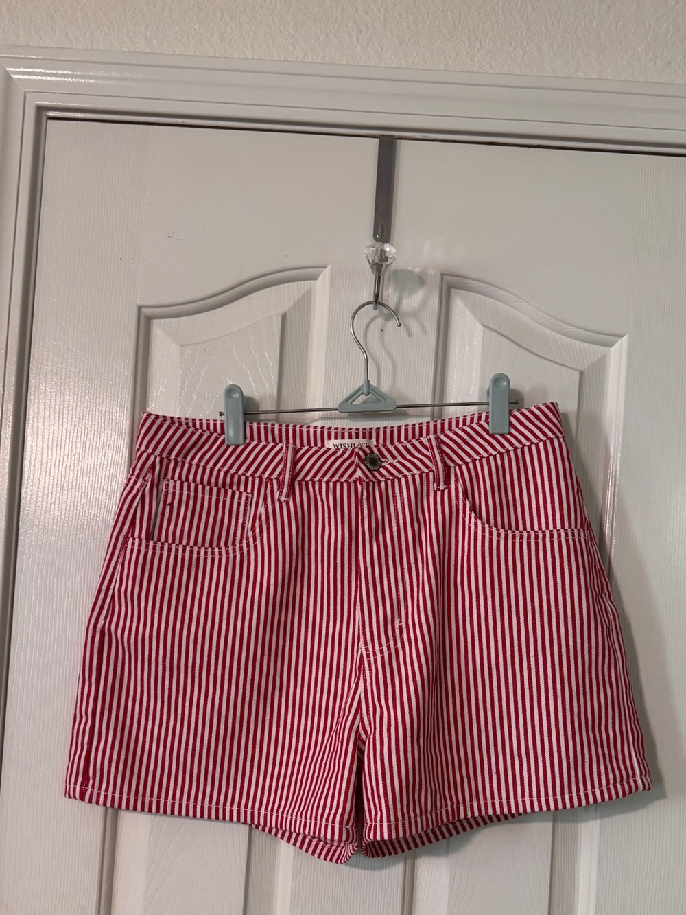 Wishlist Red & White Striped Jean Shorts